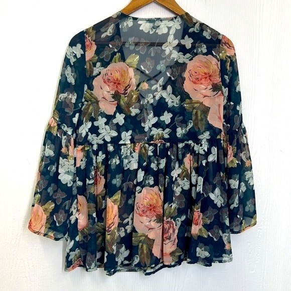 Show Me Your MuMu - Poet Tie Fall In Love Colorful Floral Blouse Size Small - Picture 12 of 12